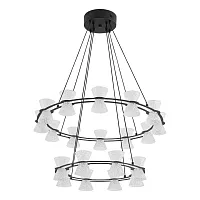 Люстра подвесная Vinora 8341/70L Lumion прозрачная на 1 лампу, основание чёрное в стиле минимализм современный хай-тек кольца Люстра подвесная Vinora 8341/70L Lumion прозрачная на 1 лампу, основание чёрное в стиле минимализм современный хай-тек кольца